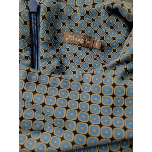 J. McLaughlin Sleeveless Blue Patterned Sheath Dress Women's Sz Small - Picture 5 of 6